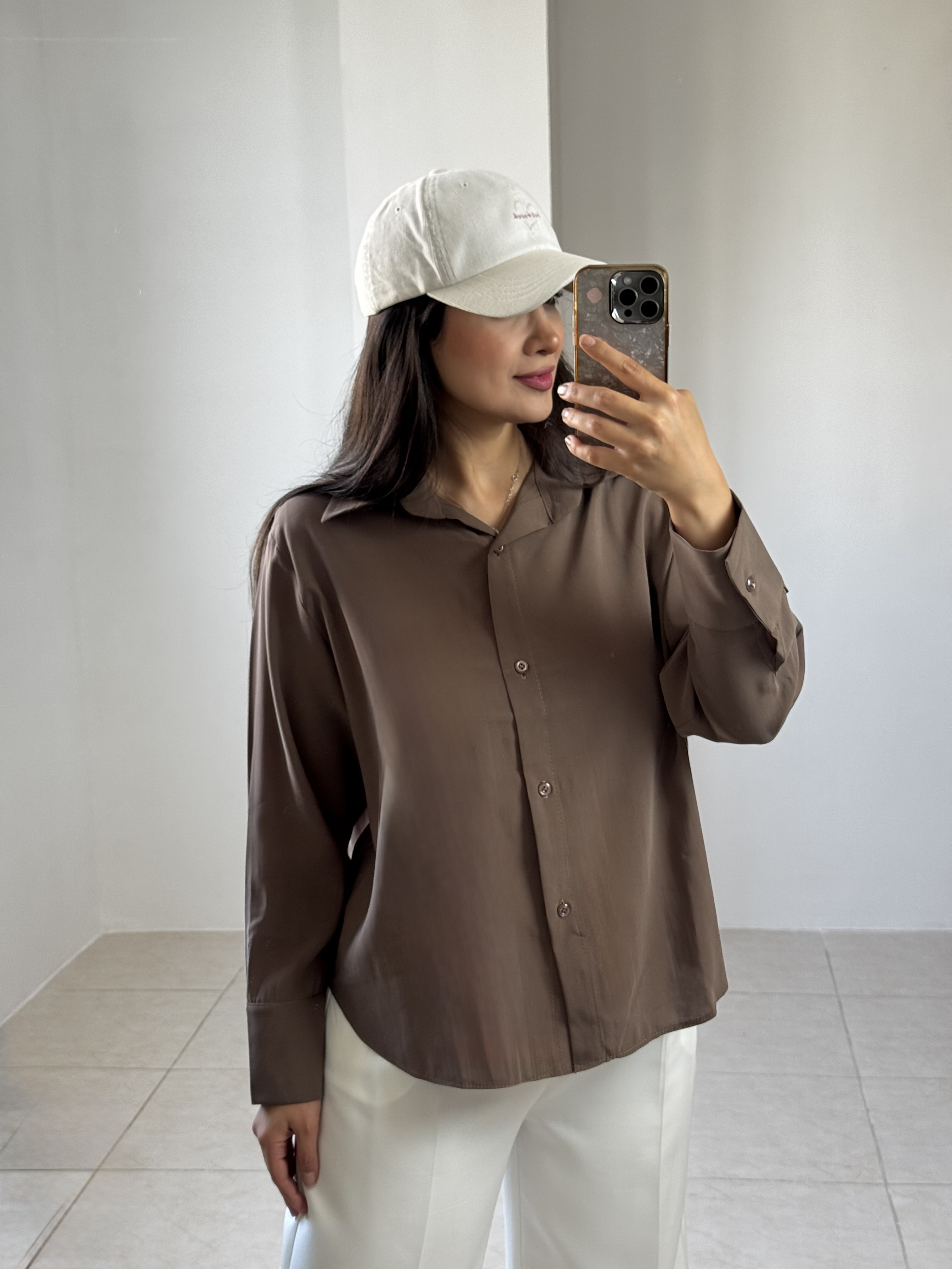 شومیز سیلک ریزشی زنانه آستین بلند