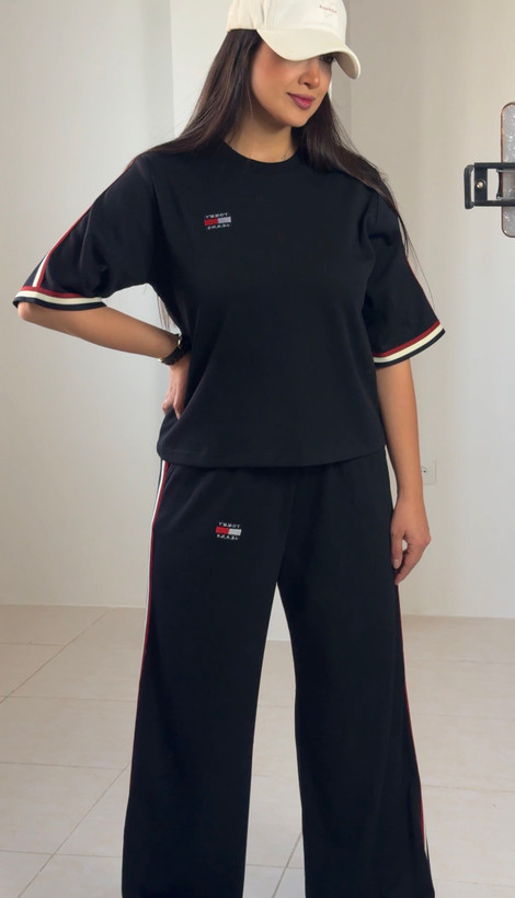 ست تیشرت شلوار ریزشی زنانه تامی